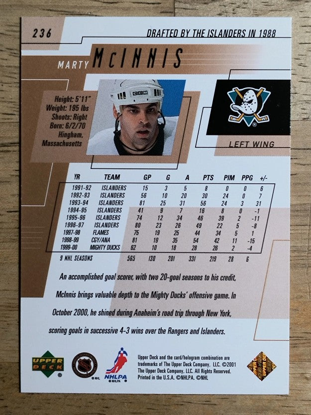2000-01 Upper Deck #236 Marty McInnis