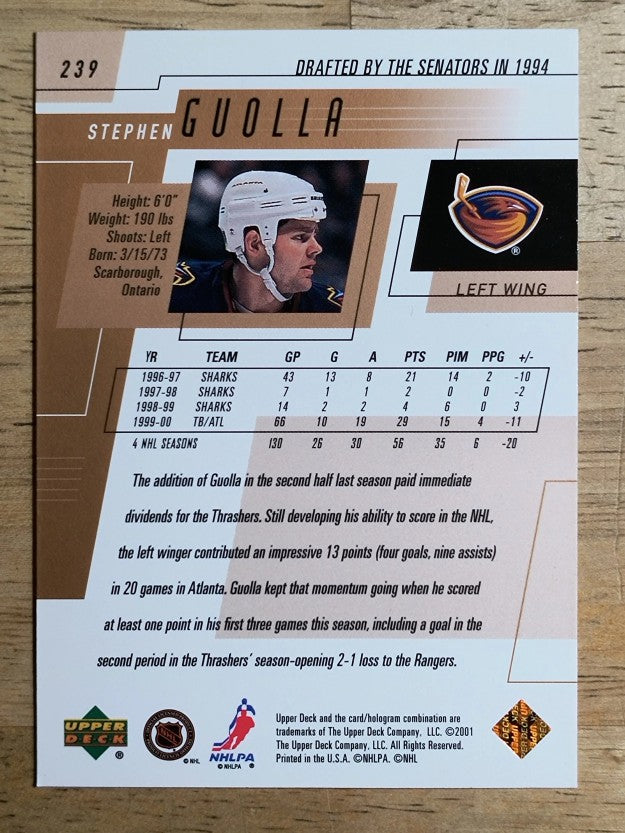 2000-01 Upper Deck #239 Steve Guolla