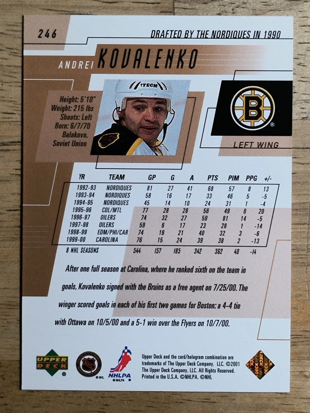 2000-01 Upper Deck #246 Andrei Kovalenko