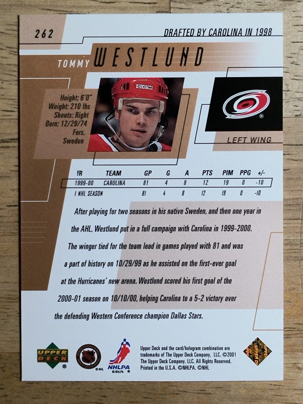 2000-01 Upper Deck #262 Tommy Westlund