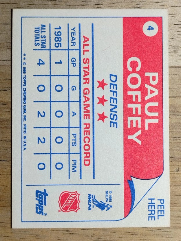 1985-86 Topps Sticker Inserts #4 Paul Coffey