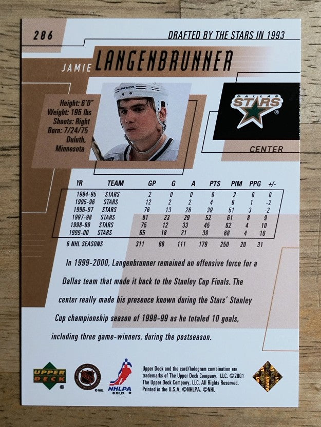 2000-01 Upper Deck #286 Jamie Langenbrunner