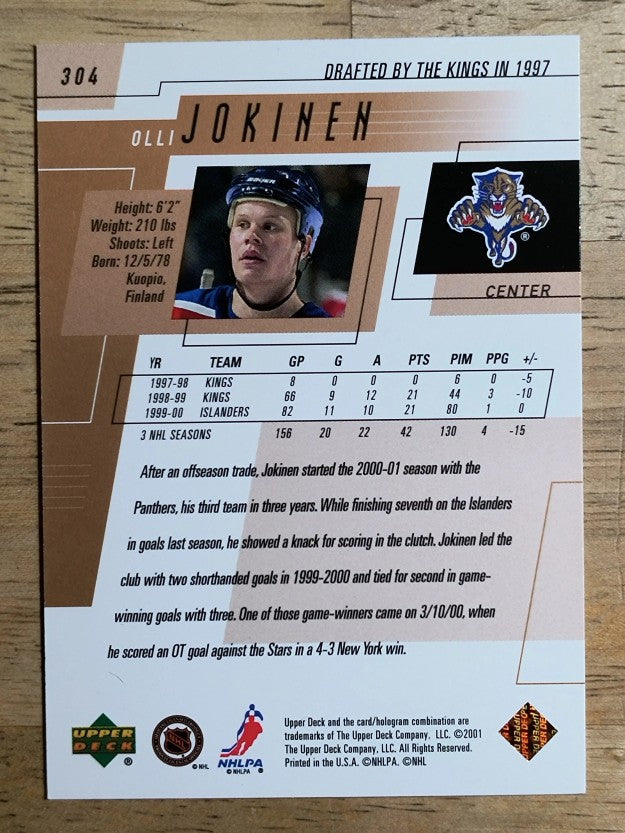 2000-01 Upper Deck #304 Olli Jokinen