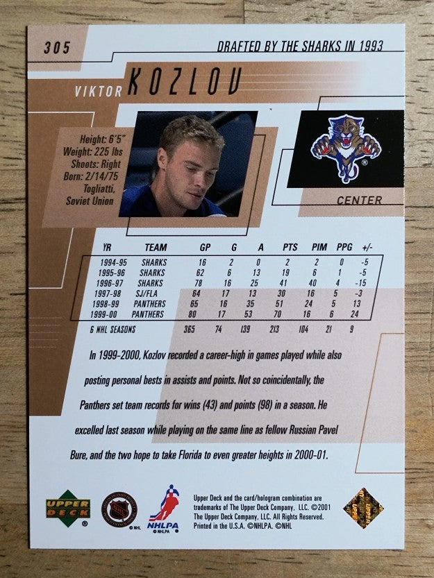 2000-01 Upper Deck #305 Viktor Kozlov