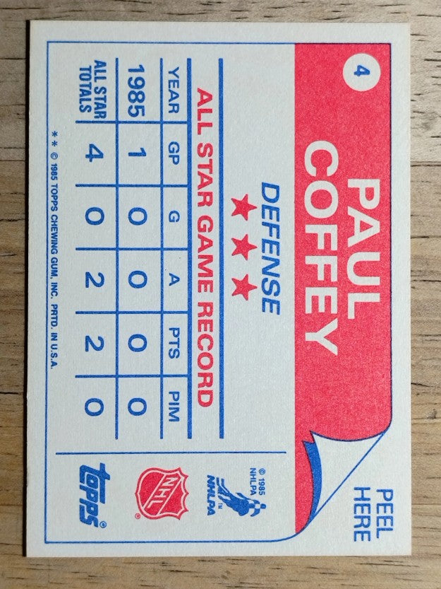 1985-86 Topps Sticker Inserts #4 Paul Coffey