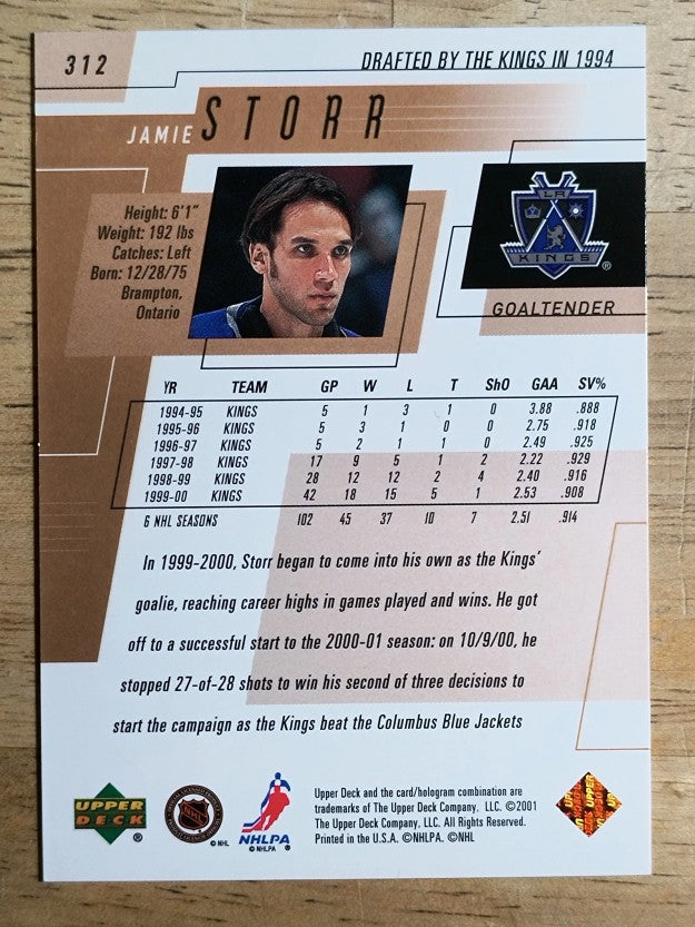 2000-01 Upper Deck #312 Jamie Storr