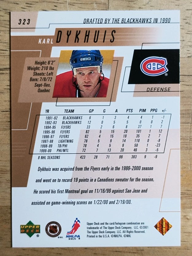 2000-01 Upper Deck #323 Karl Dykhuis