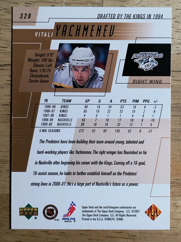 2000-01 Upper Deck #328 Vitali Yachmenev