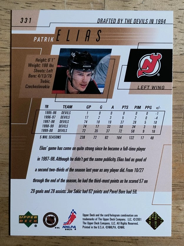 2000-01 Upper Deck #331 Patrik Elias