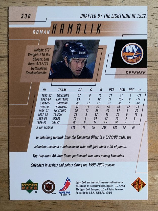 2000-01 Upper Deck #338 Roman Hamrlik