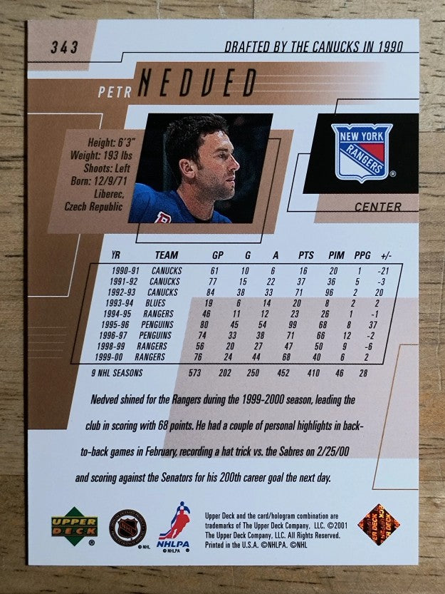 2000-01 Upper Deck #343 Petr Nedved