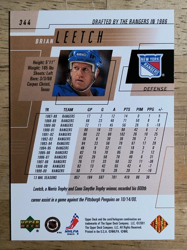 2000-01 Upper Deck #344 Brian Leetch