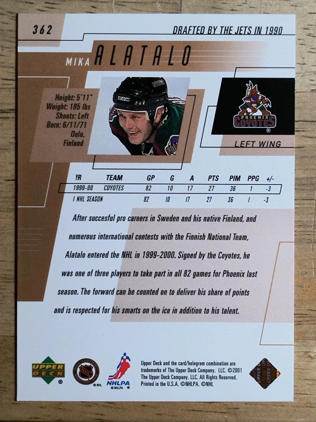 2000-01 Upper Deck #362 Mika Alatalo