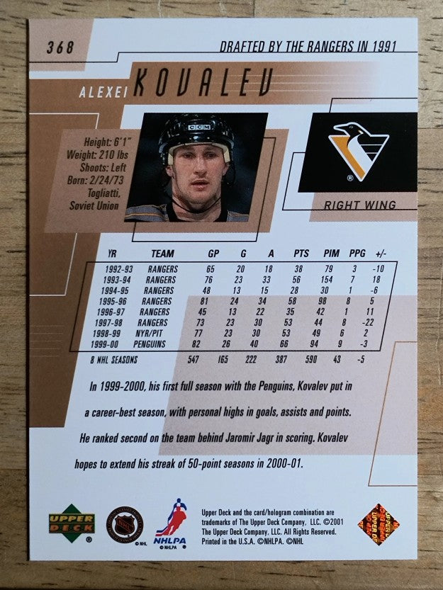 2000-01 Upper Deck #368 Alexei Kovalev