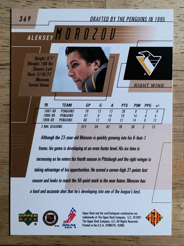 2000-01 Upper Deck #369 Alexei Morozov