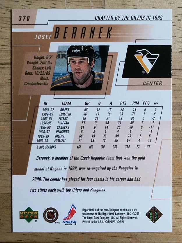 2000-01 Upper Deck #370 Josef Beranek