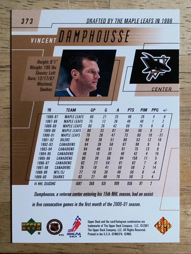 2000-01 Upper Deck #373 Vincent Damphousse