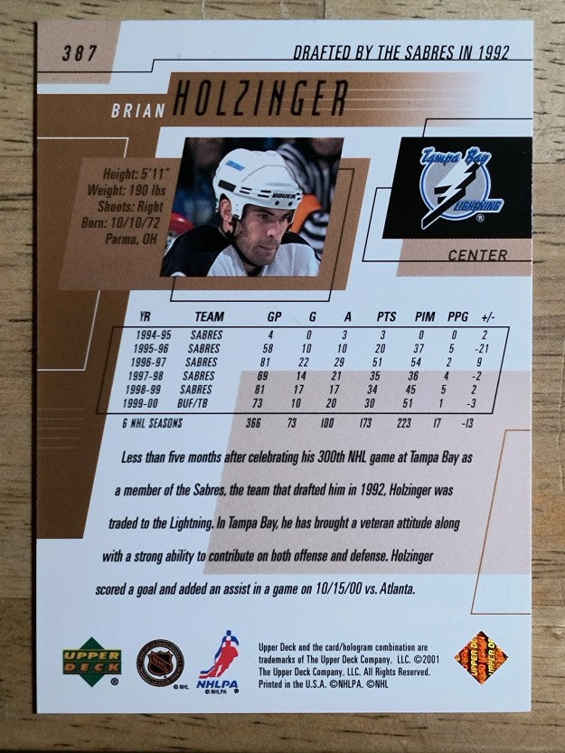 2000-01 Upper Deck #387 Brian Holzinger