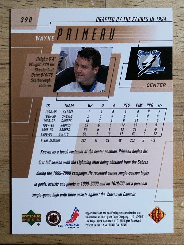 2000-01 Upper Deck #390 Wayne Primeau