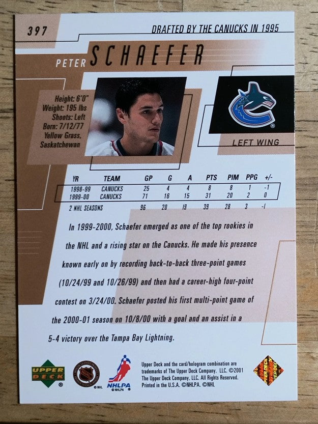 2000-01 Upper Deck #397 Peter Schaefer