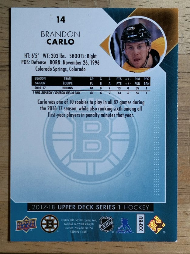 2017-18 Upper Deck #14 Brandon Carlo
