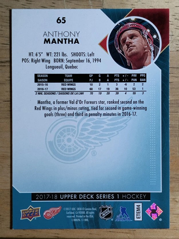 2017-18 Upper Deck #65 Anthony Mantha