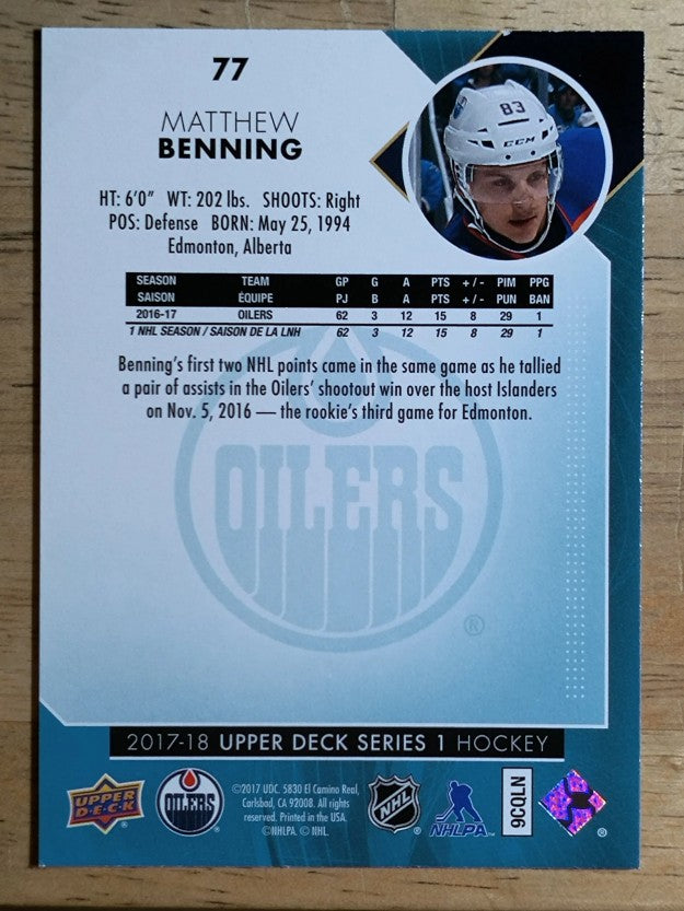 2017-18 Upper Deck #77 Matthew Benning