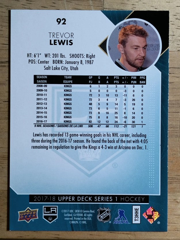 2017-18 Upper Deck #92 Trevor Lewis