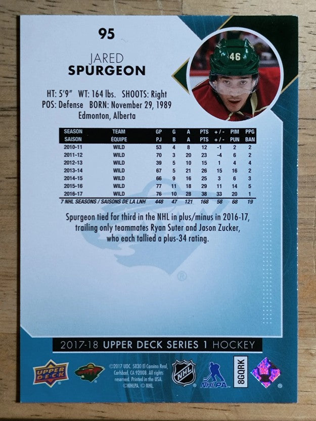 2017-18 Upper Deck #95 Jared Spurgeon