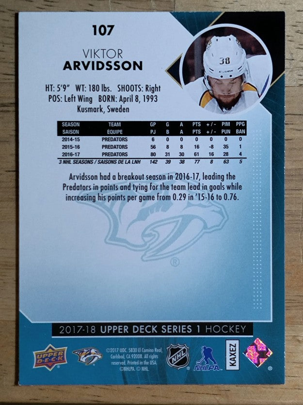 2017-18 Upper Deck #107 Viktor Arvidsson