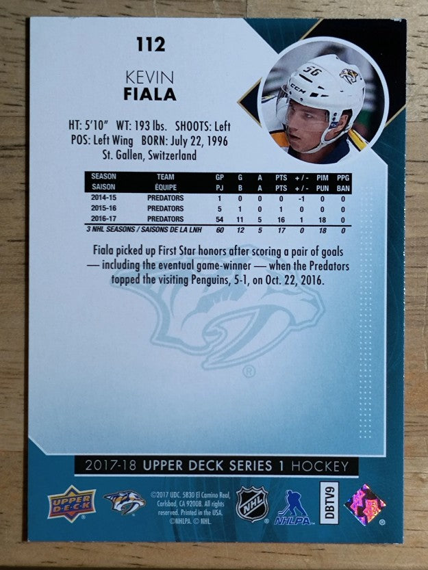 2017-18 Upper Deck #112 Kevin Fiala