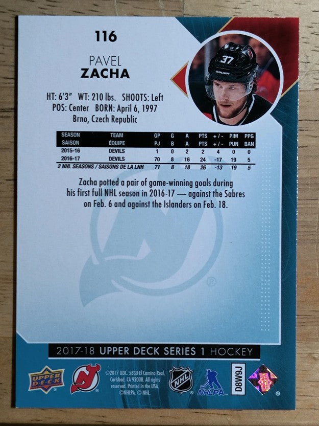 2017-18 Upper Deck #116 Pavel Zacha