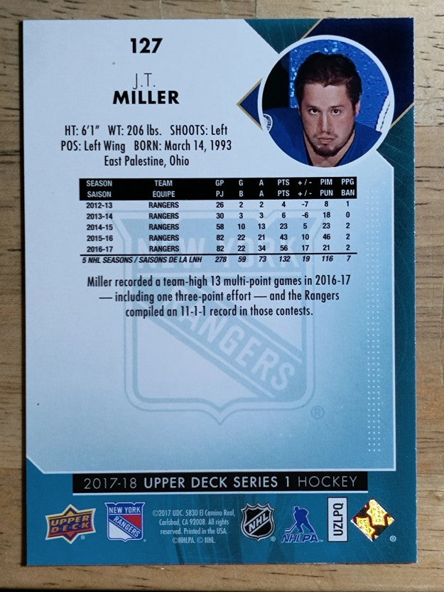 2017-18 Upper Deck #127 J.T. Miller