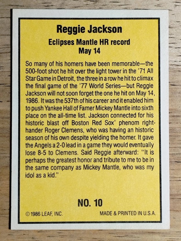 1986 Donruss Highlights #10 Mickey Mantle/Reggie Jackson