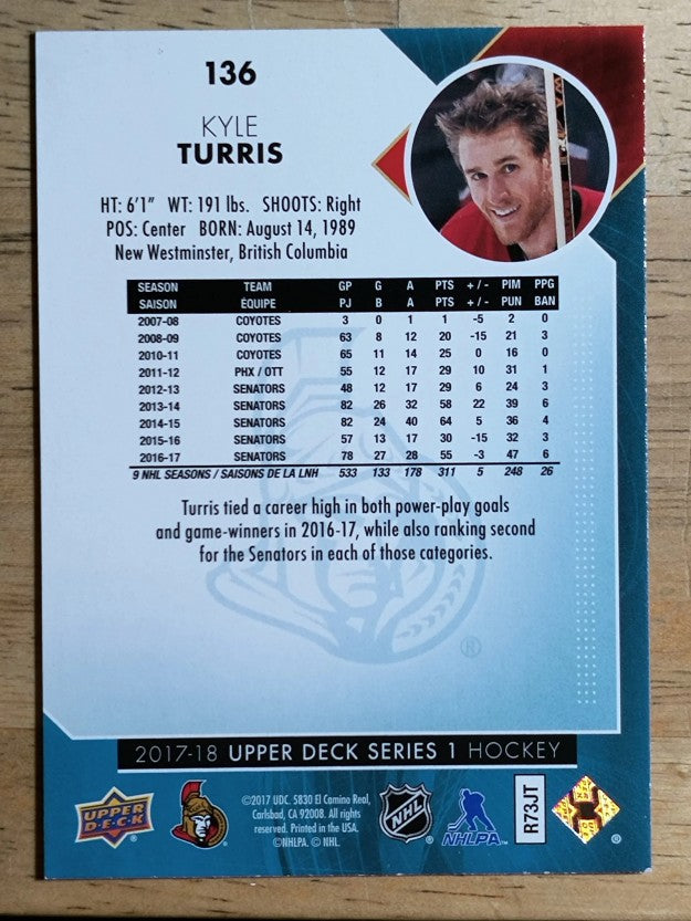 2017-18 Upper Deck #136 Kyle Turris