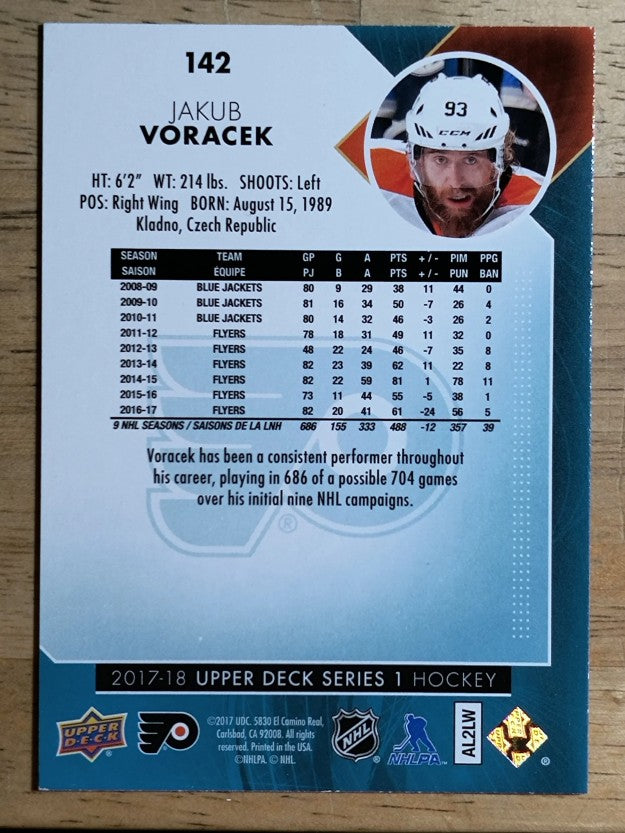 2017-18 Upper Deck #142 Jakub Voracek