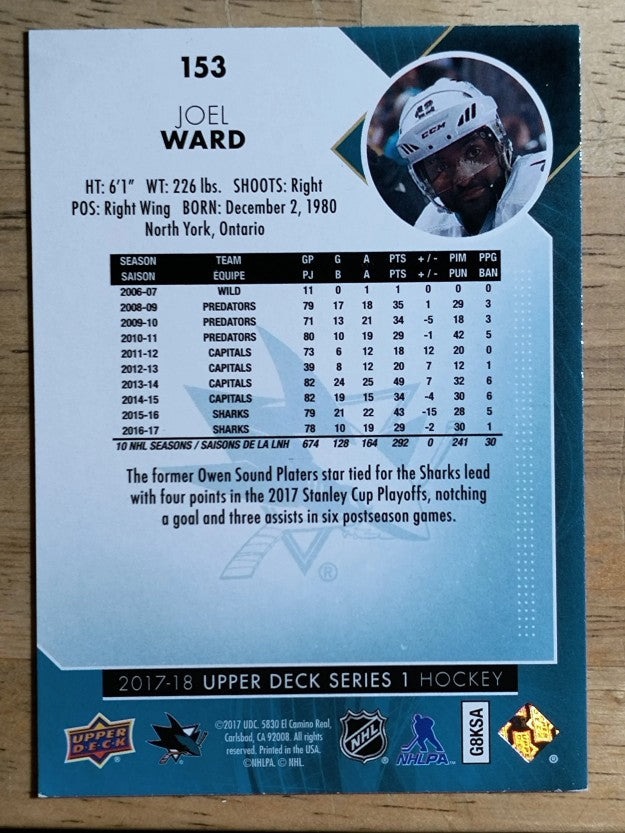 2017-18 Upper Deck #153 Joel Ward