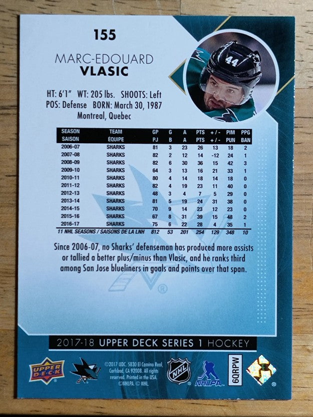 2017-18 Upper Deck #155 Marc-Edouard Vlasic