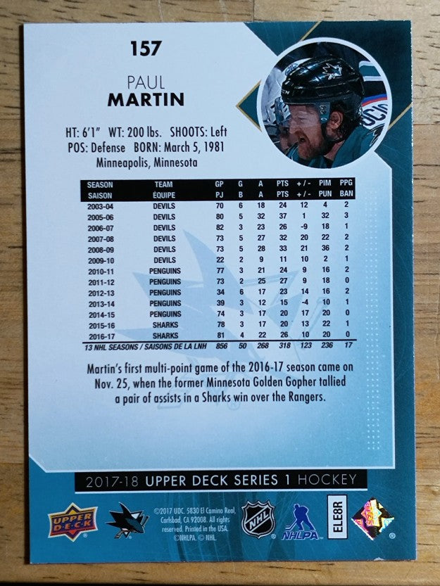 2017-18 Upper Deck #157 Paul Martin
