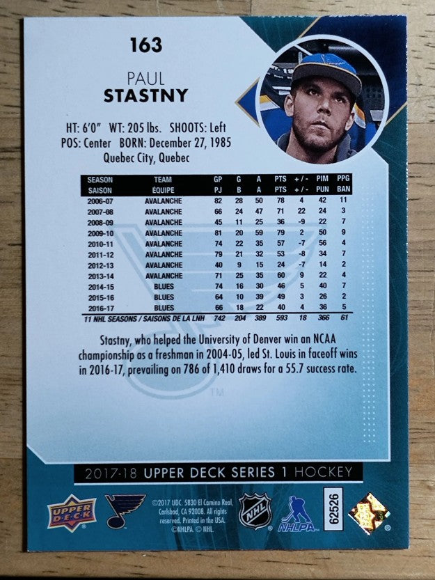 2017-18 Upper Deck #163 Paul Stastny