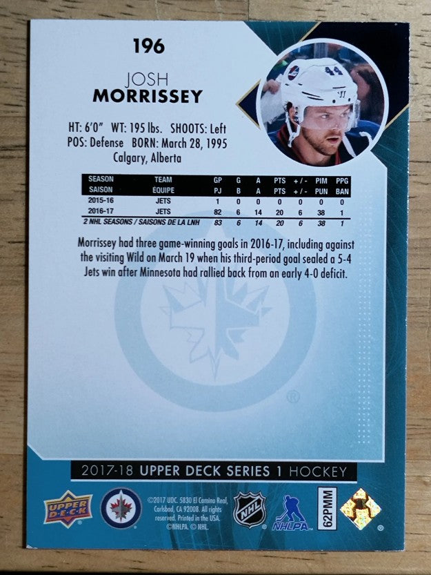 2017-18 Upper Deck #196 Josh Morrissey