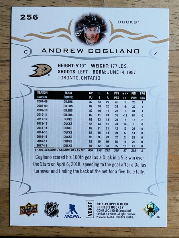 2018-19 Upper Deck #256 Andrew Cogliano