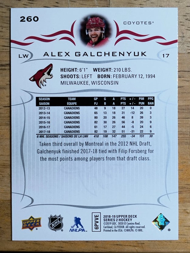 2018-19 Upper Deck #260 Alex Galchenyuk