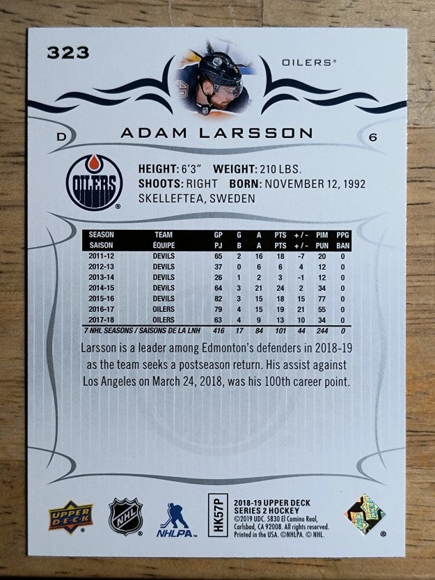 2018-19 Upper Deck #323 Adam Larsson