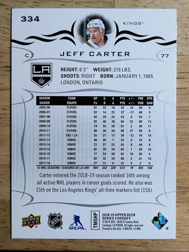 2018-19 Upper Deck #334 Jeff Carter