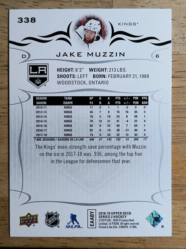2018-19 Upper Deck #338 Jake Muzzin