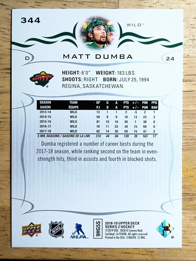 2018-19 Upper Deck #344 Matt Dumba