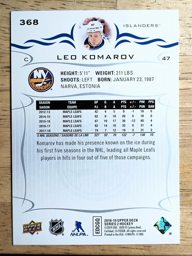 2018-19 Upper Deck #368 Leo Komarov