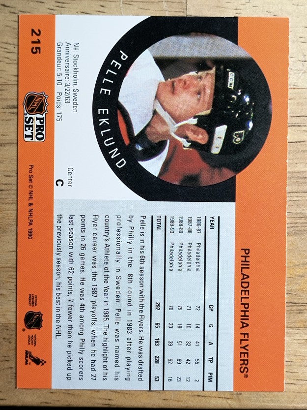 1990-91 Pro Set #215 Pelle Eklund