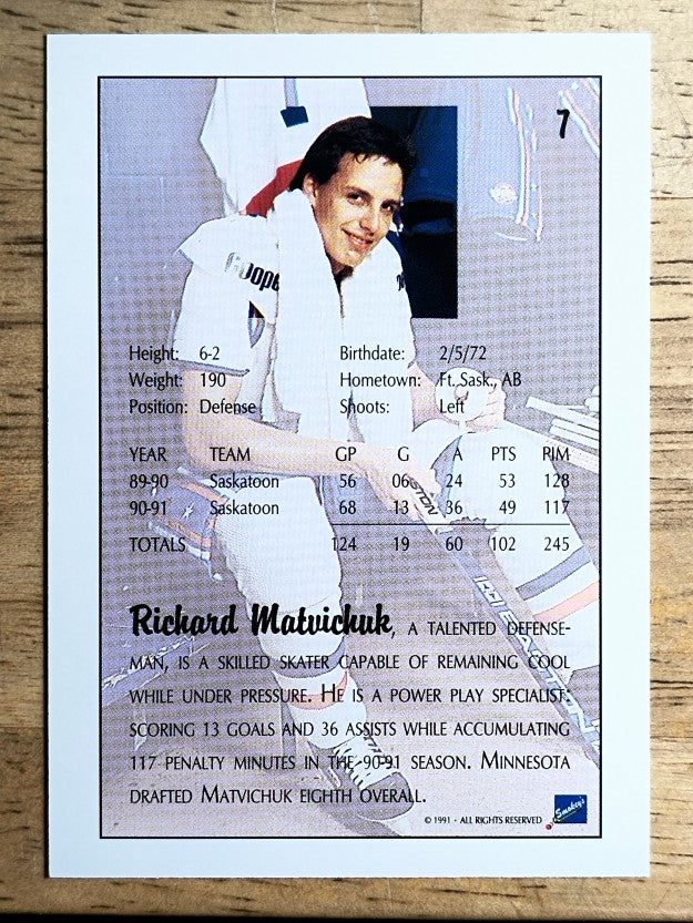 1991 Ultimate Draft #7 Richard Matvichuk